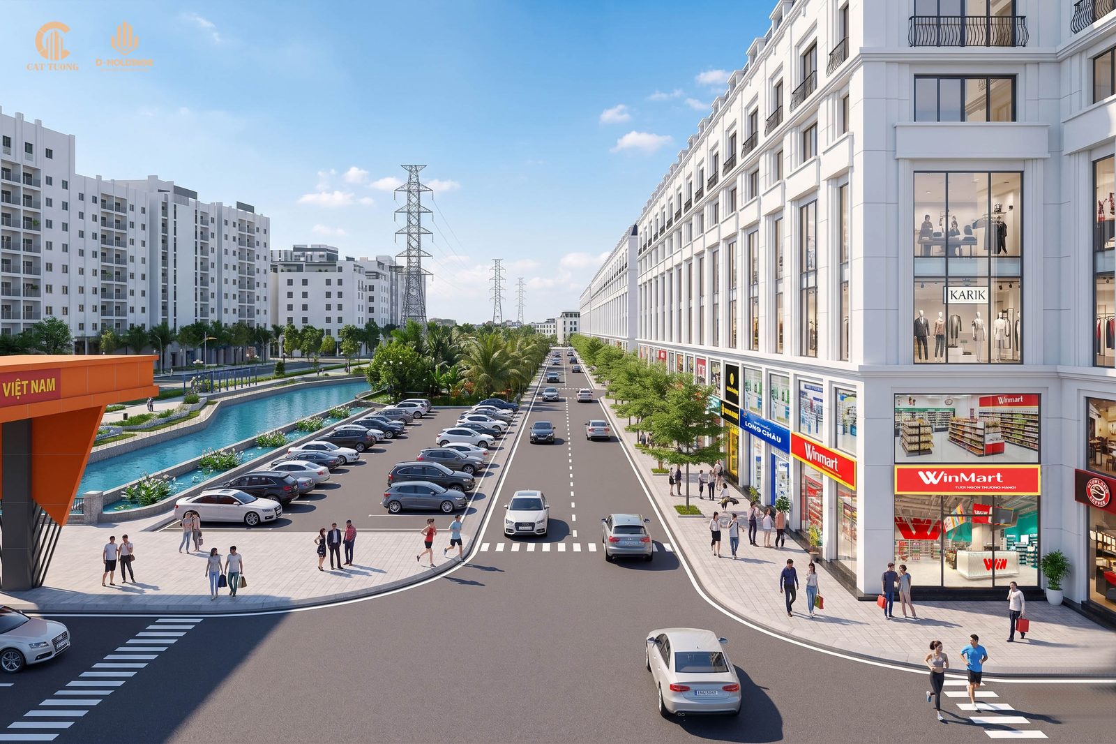 Toàn cảnh khu shophouse Cát Tường Smart City